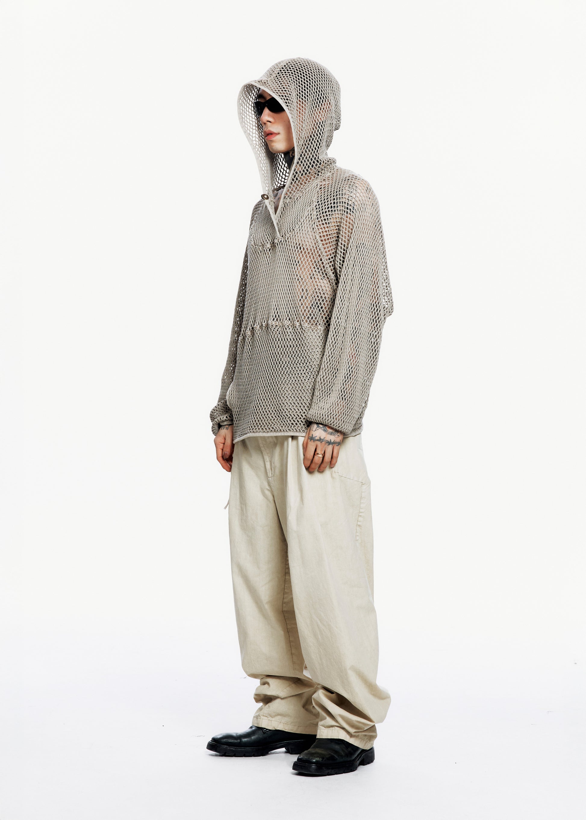 Hyein Seo - Wide Pants w/ Macrame Belt (Moss Beige) product image 2 | TRAB K-Fashion Australia