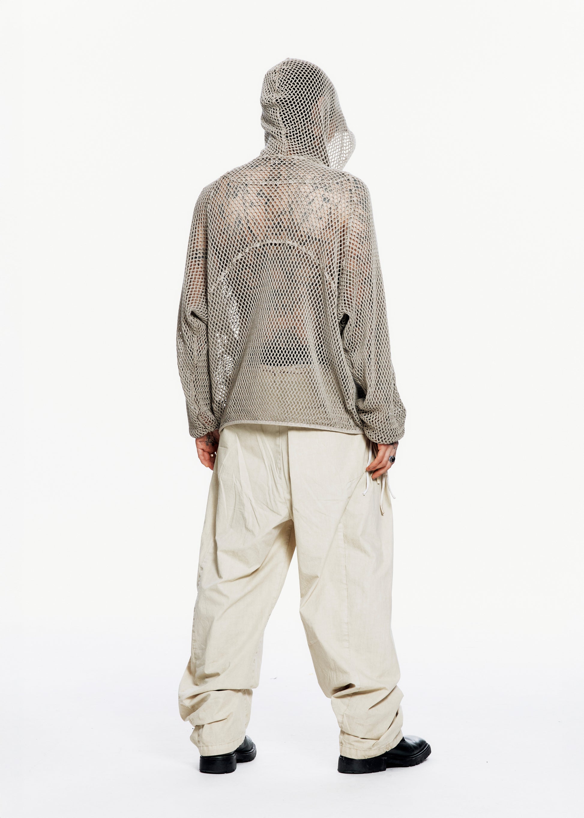 Hyein Seo - Washed Mesh Hoodie (Moss Beige) product image 4 | TRAB K-Fashion Australia