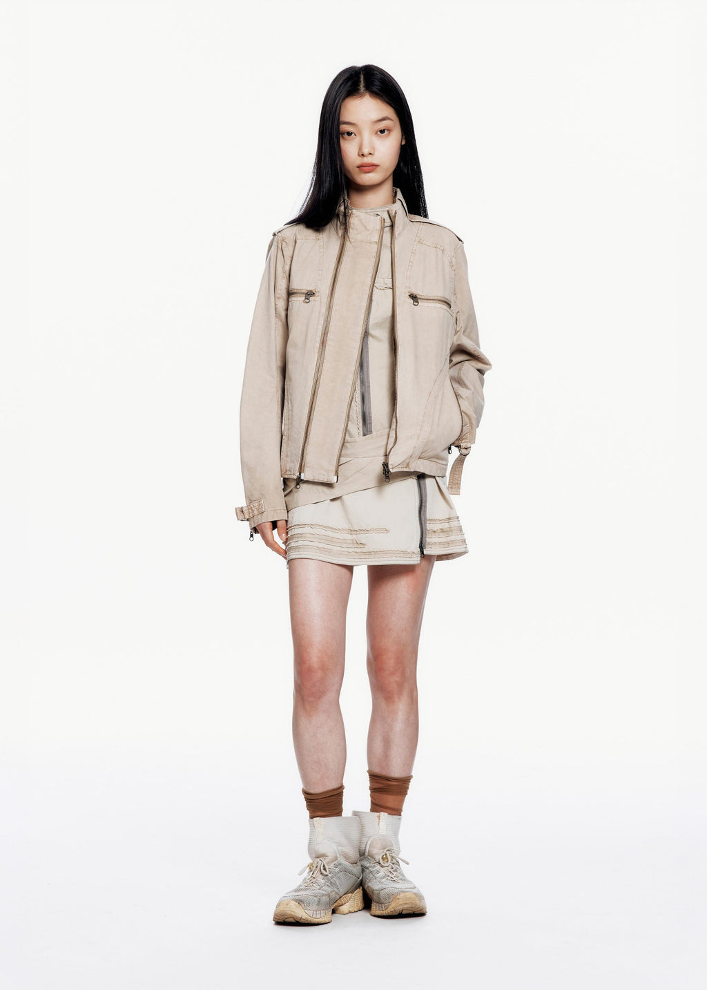 Hyein Seo - Washed Rider Jacket (Beige) product image 5 | TRAB K-Fashion Australia