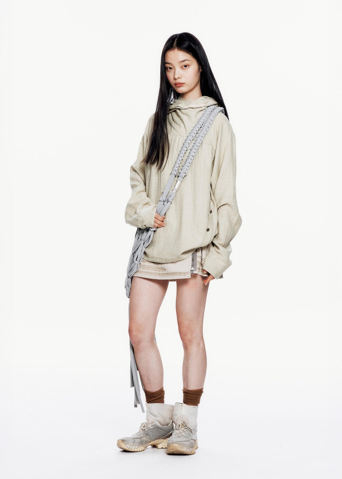 Hyein Seo - Macrame Shoulder Bag (Light Grey) product image 7 | TRAB K-Fashion Australia