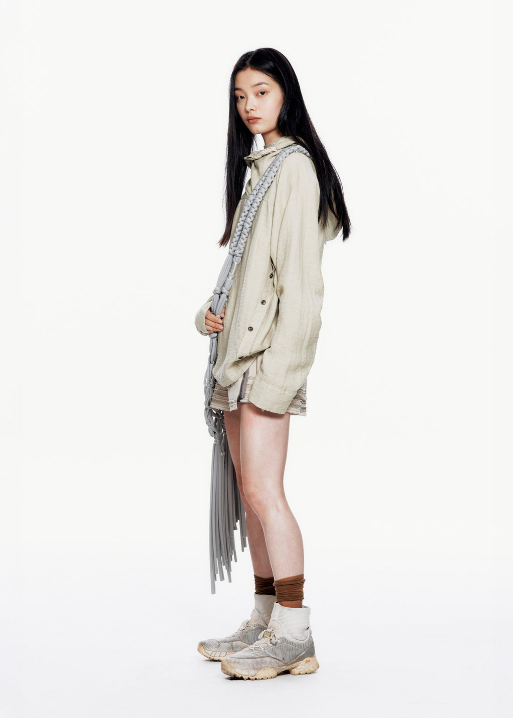 Hyein Seo - Macrame Shoulder Bag (Light Grey) product image 5 | TRAB K-Fashion Australia