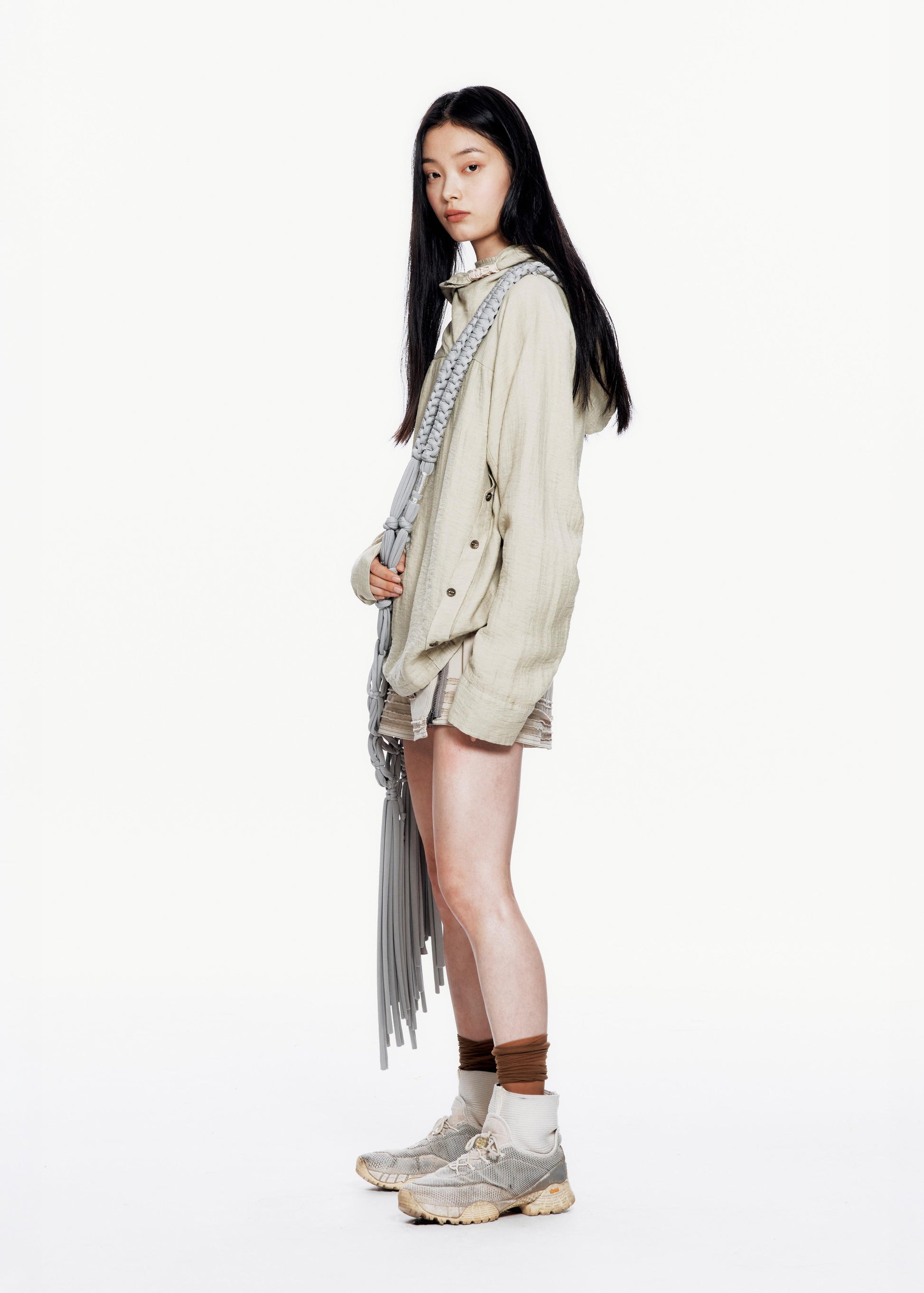 Hyein Seo - Macrame Shoulder Bag (Light Grey) product image 5 | TRAB K-Fashion Australia