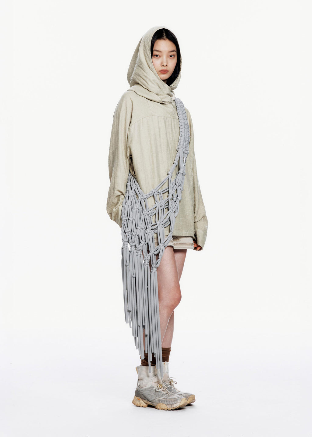 Hyein Seo - Macrame Shoulder Bag (Light Grey) product image 9 | TRAB K-Fashion Australia