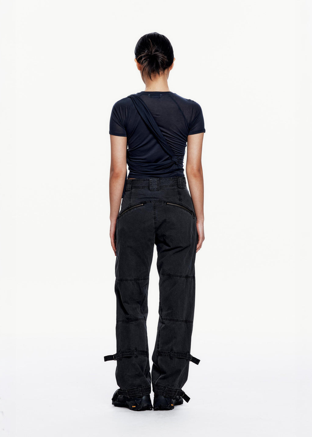 Hyein Seo - Tied Asymmetric T-shirt (Dark Navy) product image 7 | TRAB K-Fashion Australia