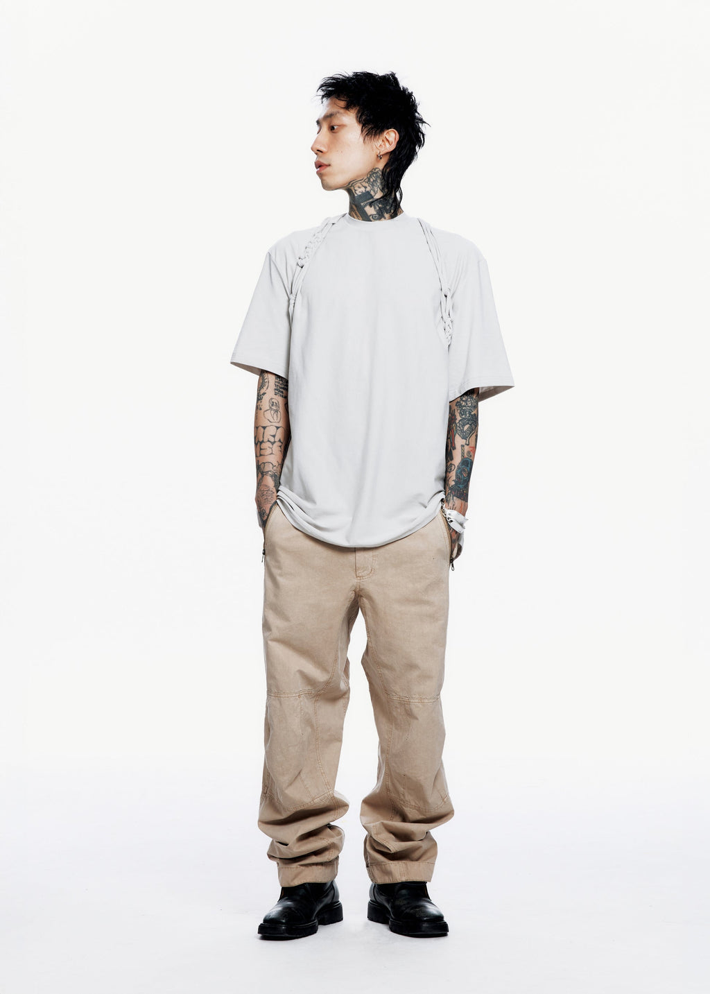 Hyein Seo - Macrame Backstrap Top (Mist Grey) product image 2 | TRAB K-Fashion Australia