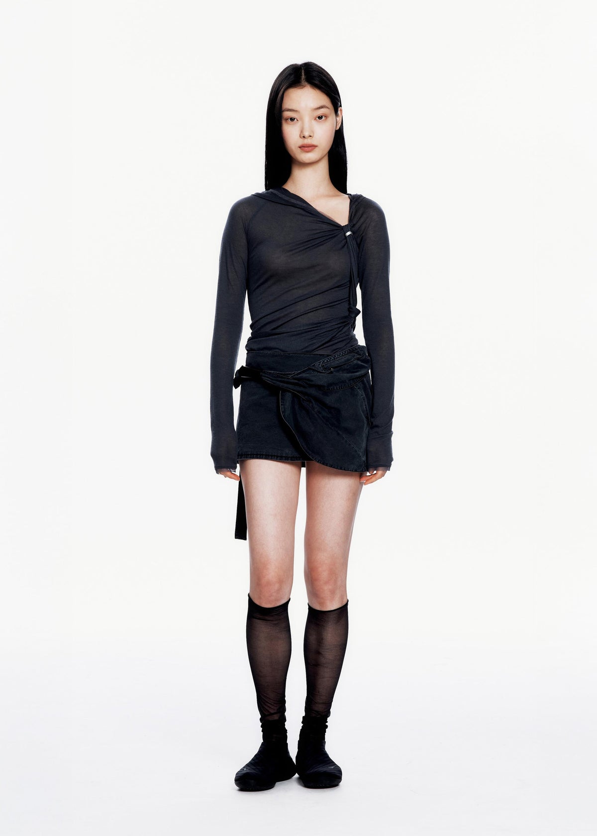 Hyein Seo - Hooded Knot L/S (Charcoal) product image 5 | TRAB K-Fashion Australia