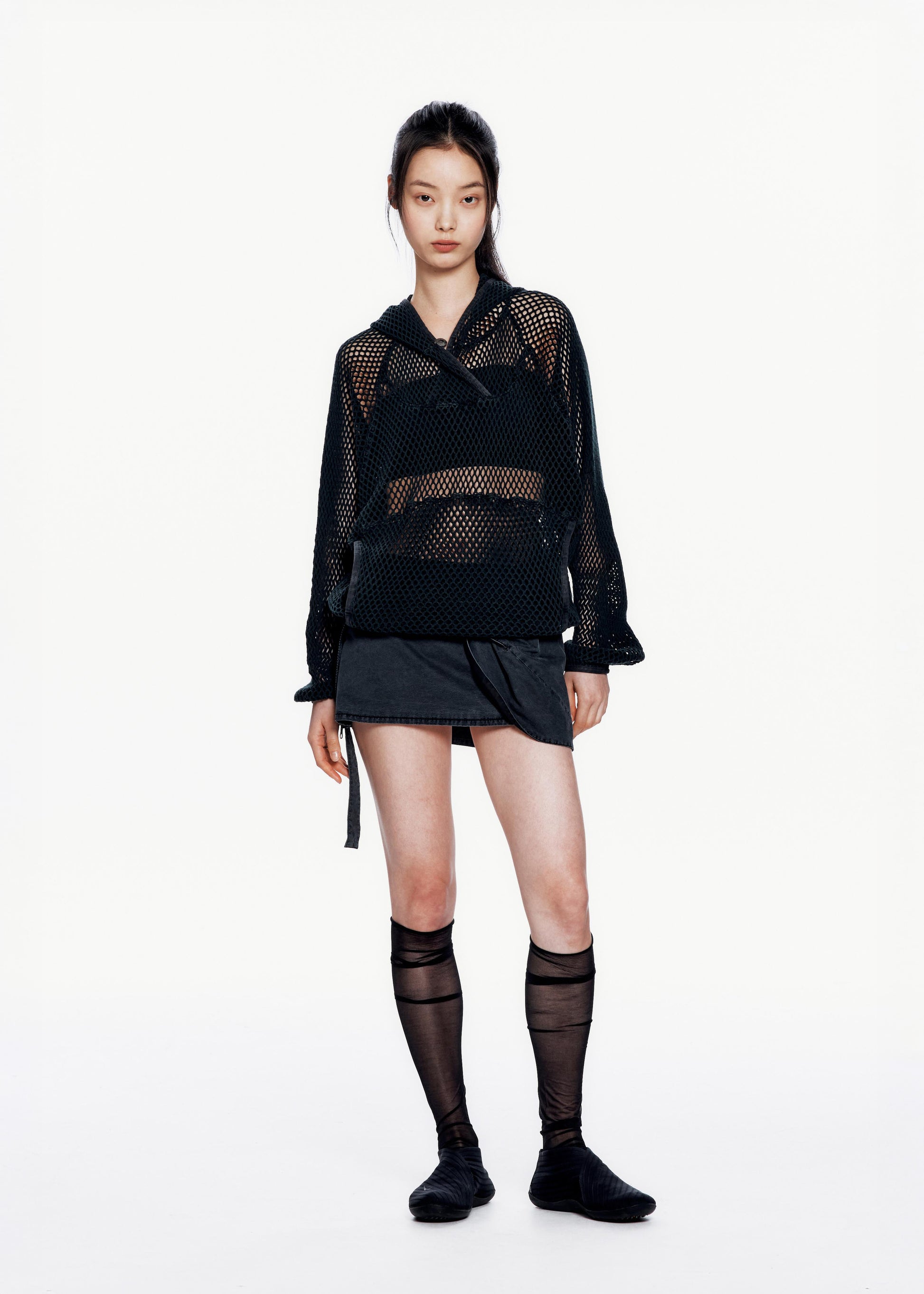 Hyein Seo - Knotted Mini Skirt (Black) product image 1 | TRAB K-Fashion Australia
