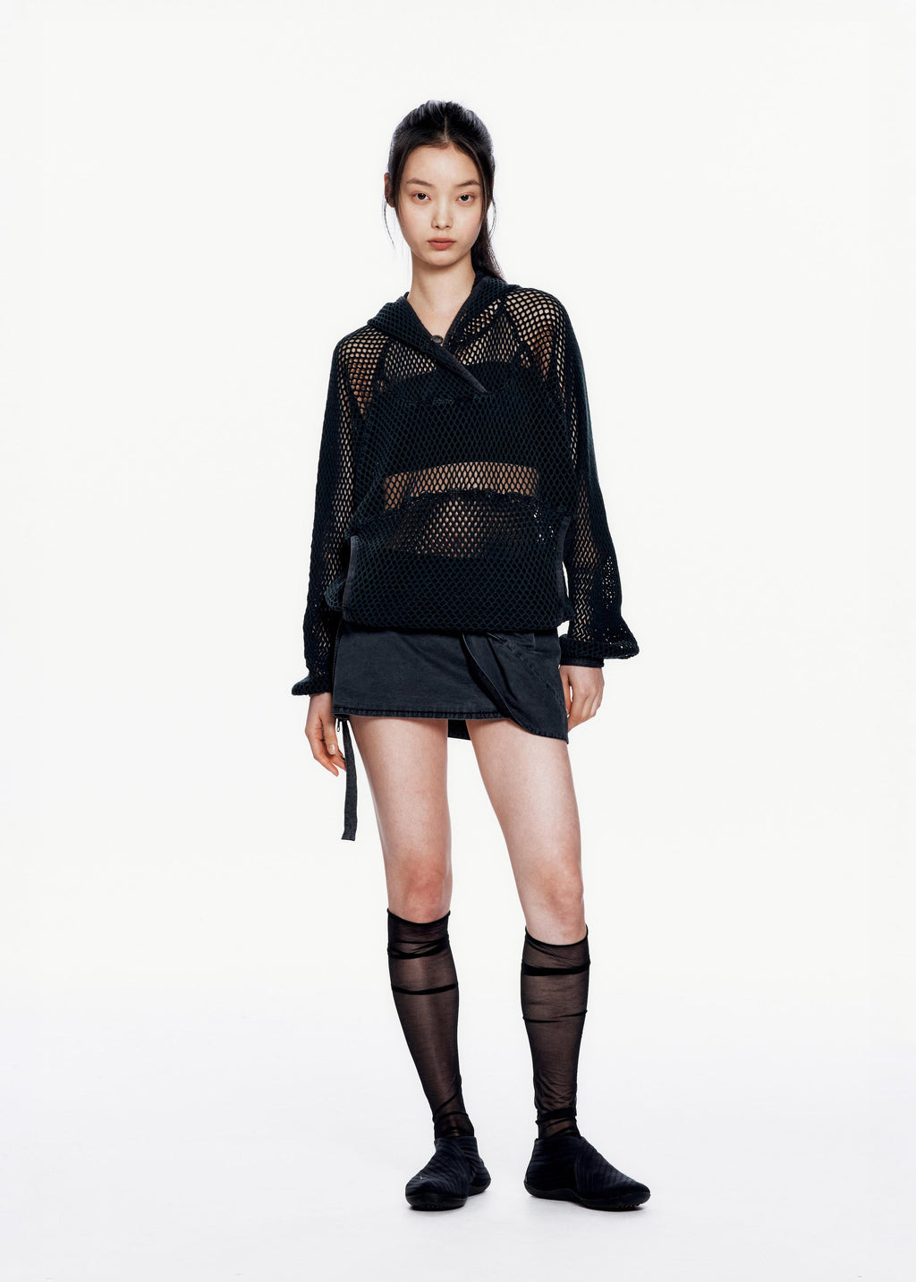 Hyein Seo - Washed Mesh Hoodie (Dark Green) product image 2 | TRAB K-Fashion Australia