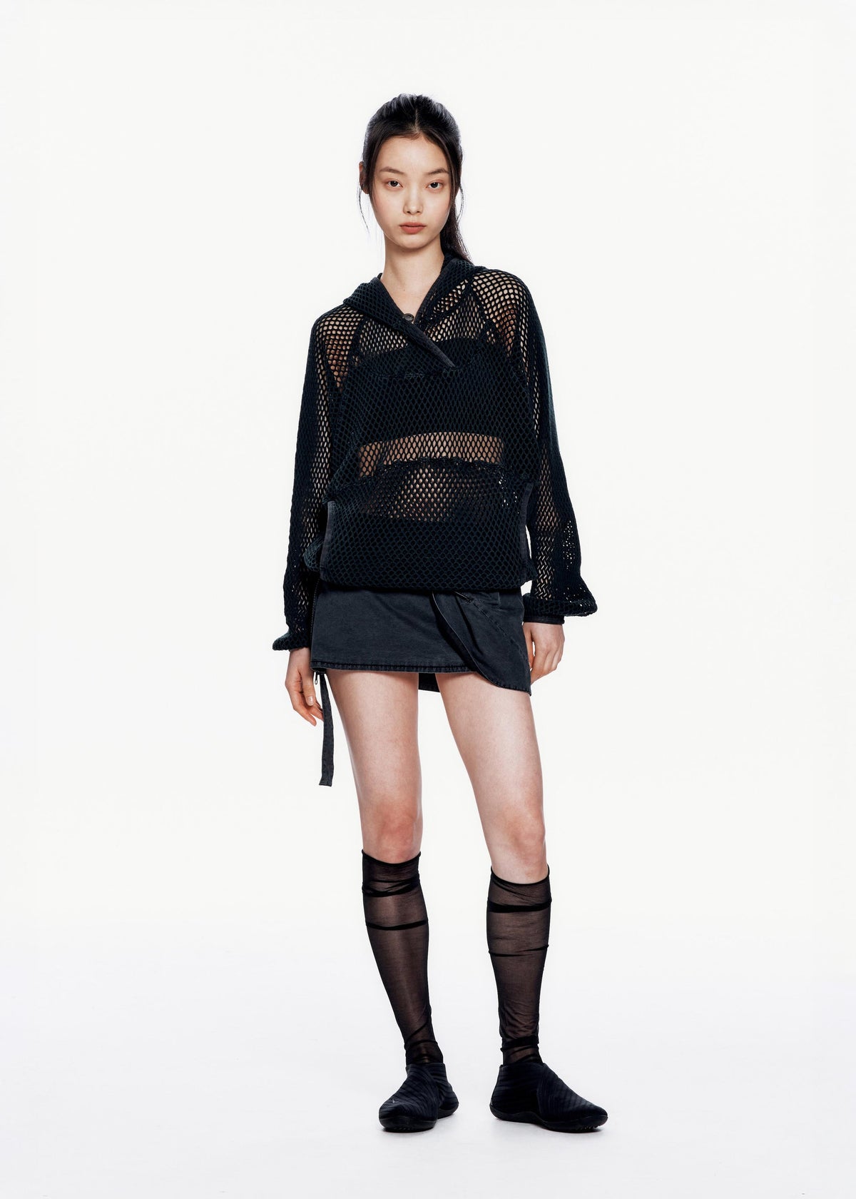 Hyein Seo - Washed Mesh Hoodie (Dark Green) product image 5 | TRAB K-Fashion Australia