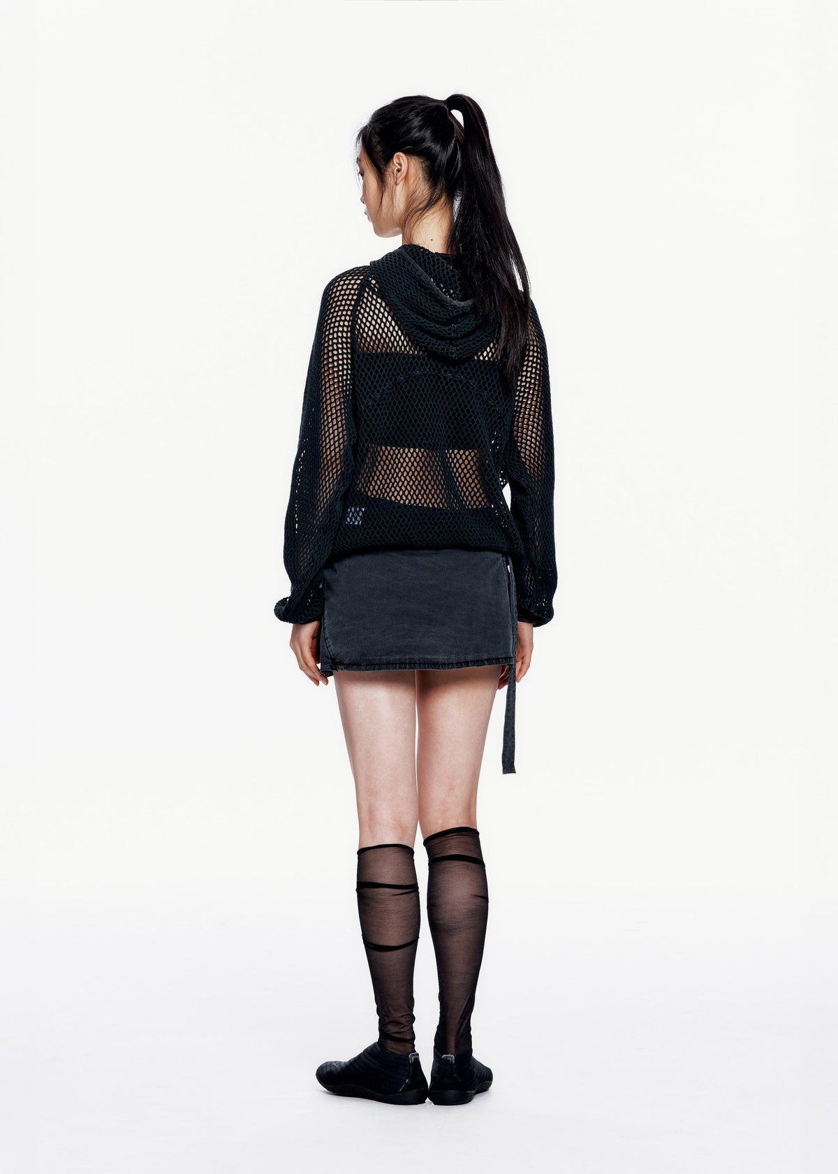 Hyein Seo - Washed Mesh Hoodie (Dark Green) product image 6 | TRAB K-Fashion Australia