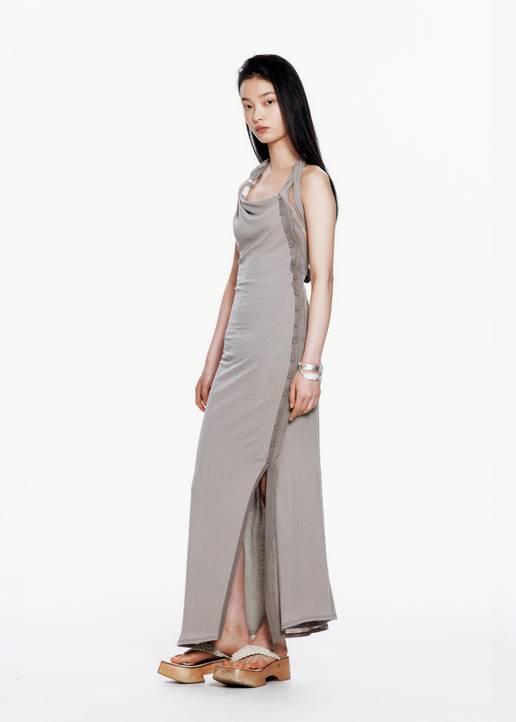 Hyein Seo - Knotted Halter Dress (Beige) product image 3 | TRAB K-Fashion Australia