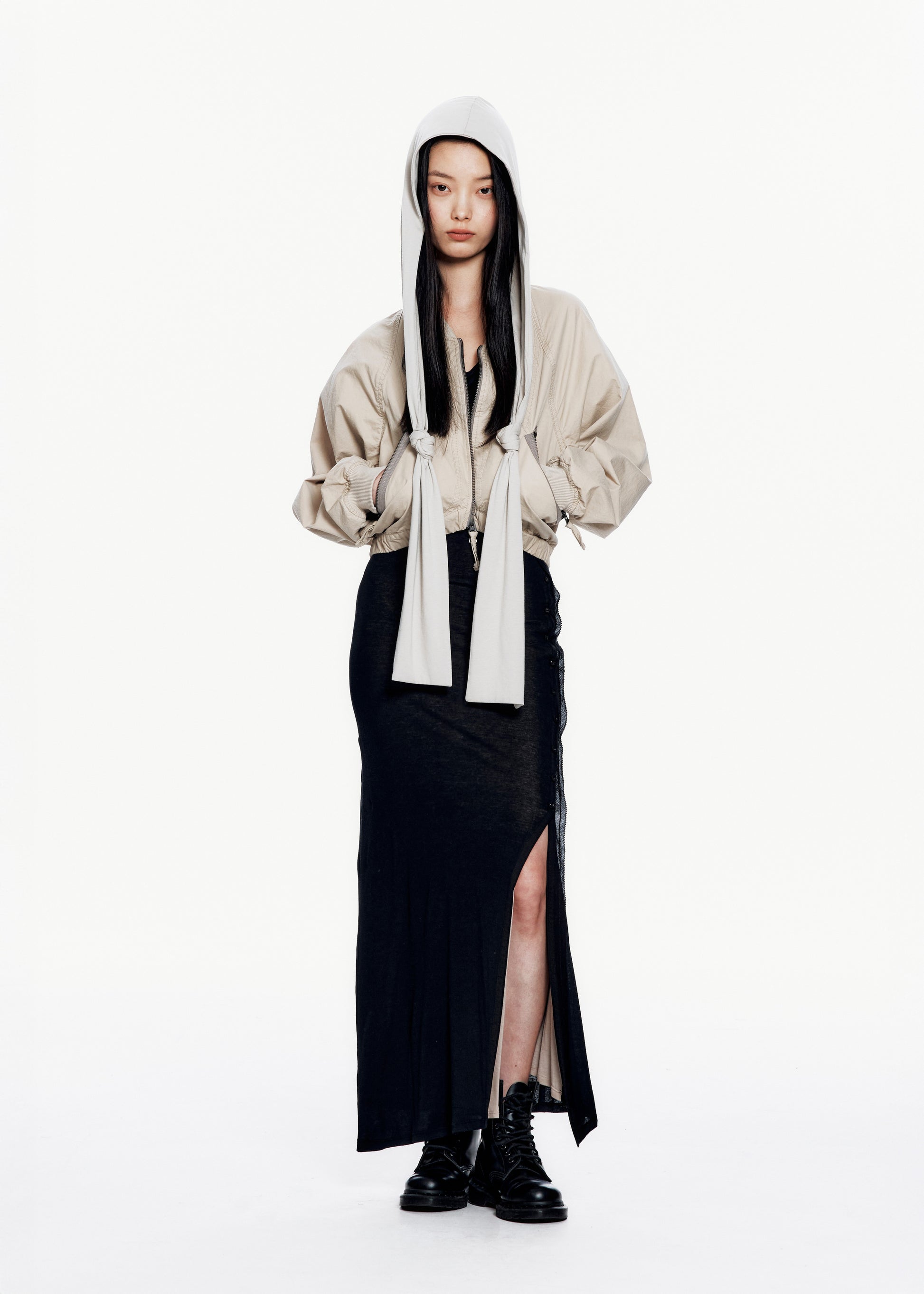 Hyein Seo - Cotton Bolero Jacket w/ Hoodie (Beige) product image 1 | TRAB K-Fashion Australia