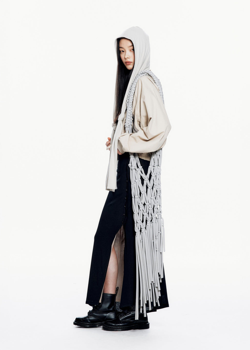 Hyein Seo - Macrame Shoulder Bag (Light Grey) product image 5 | TRAB K-Fashion Australia