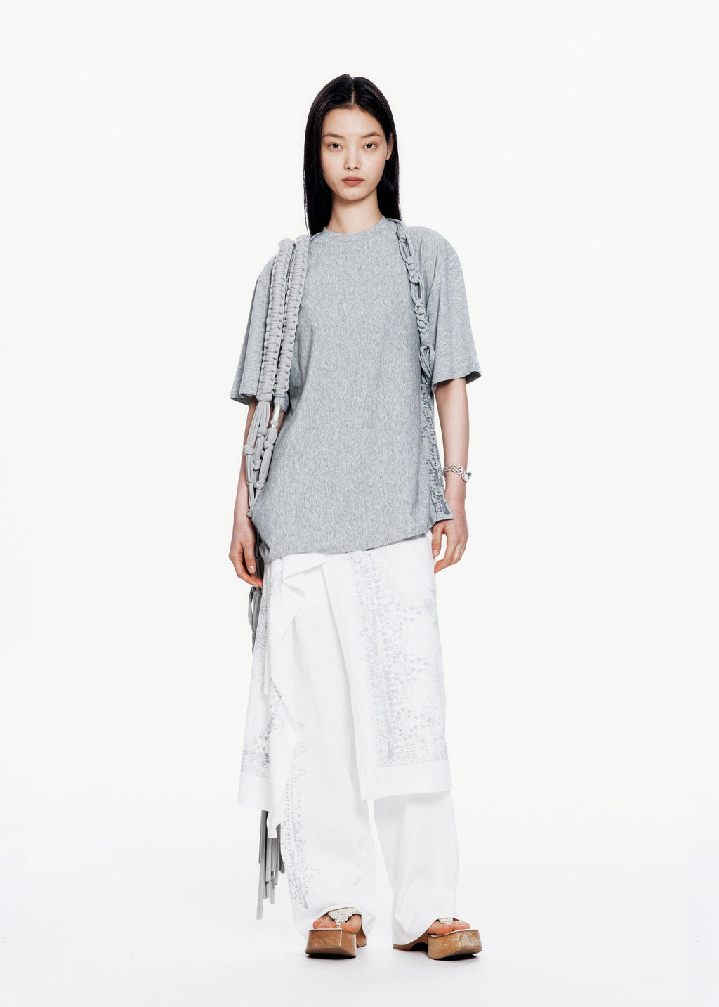 Hyein Seo - Jersey Scarf Pants (White) product image 3 | TRAB K-Fashion Australia