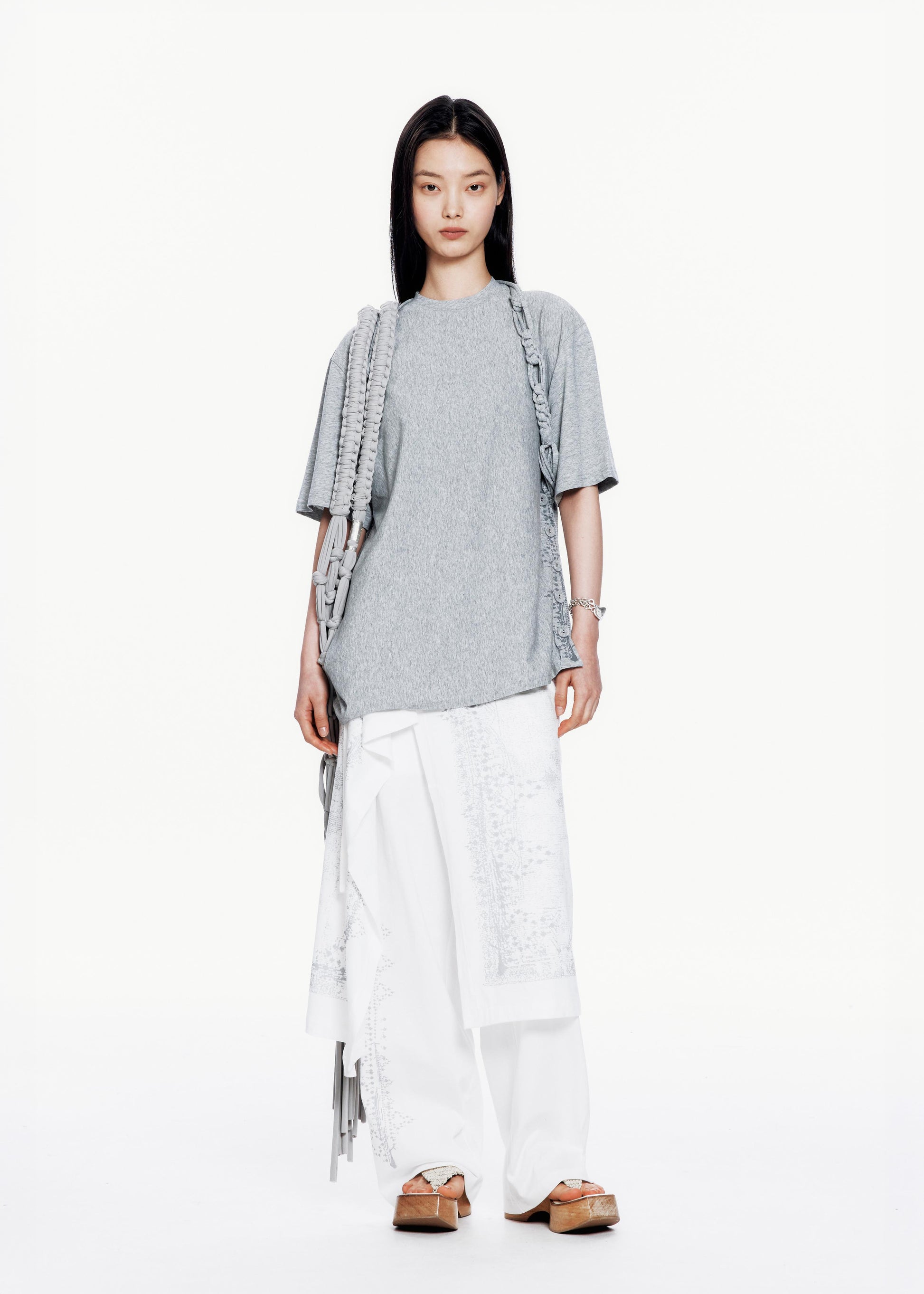 Hyein Seo - Jersey Scarf Pants (White) product image 3 | TRAB K-Fashion Australia