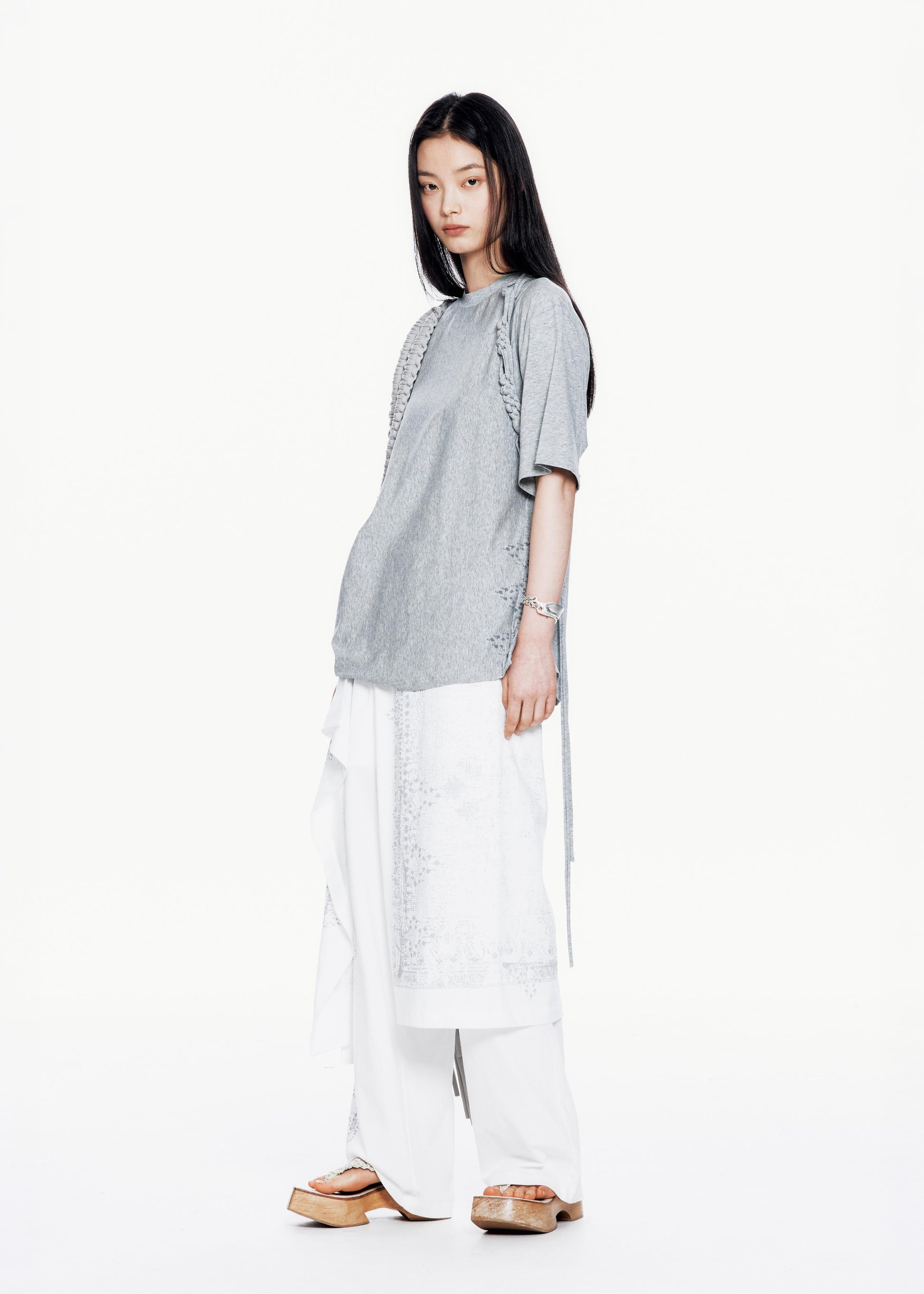 Hyein Seo - Macrame Backstrap Top (Melange Grey) product image 1 | TRAB K-Fashion Australia