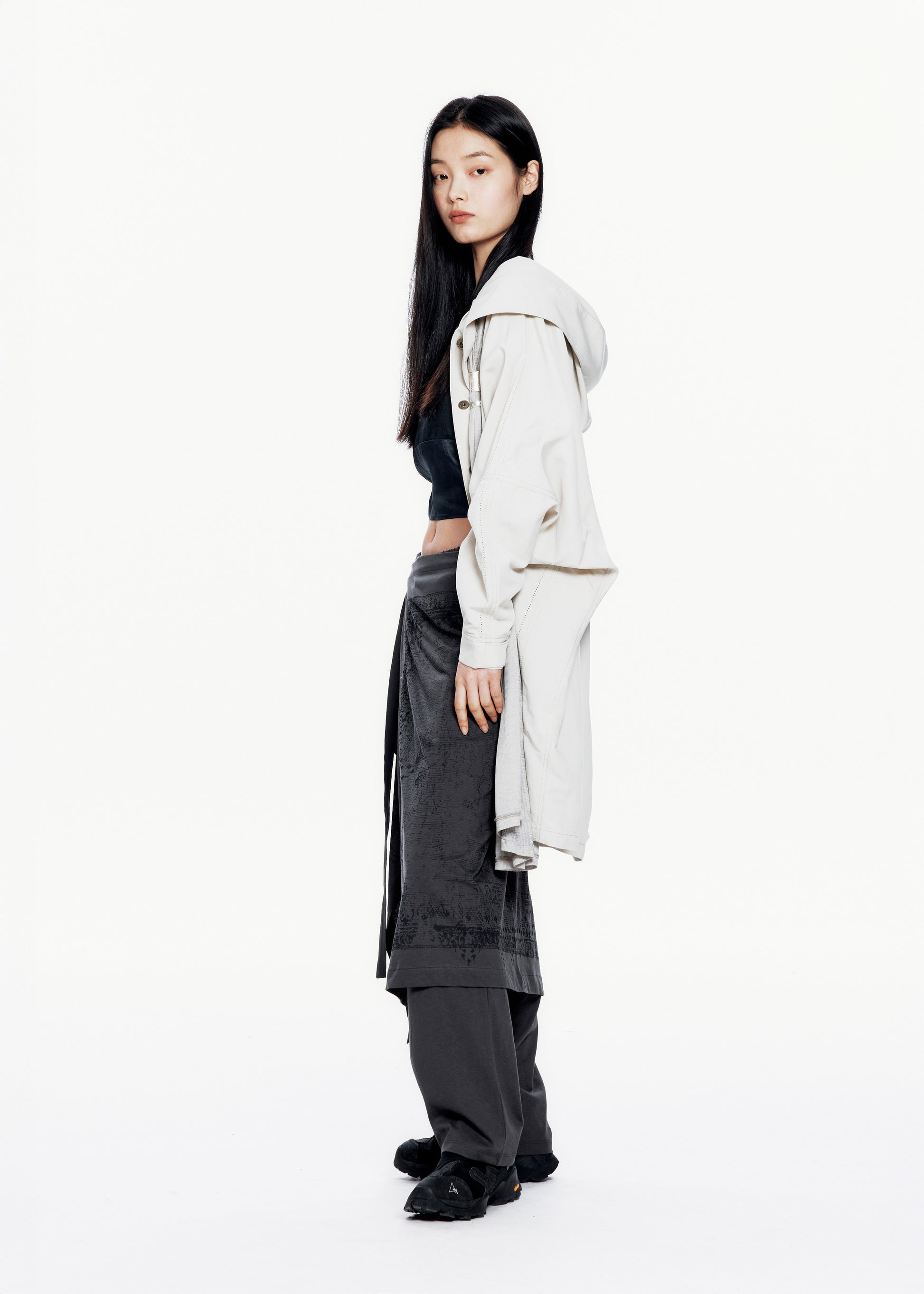 Hyein Seo - Jersey Scarf Pants (Charcoal) product image 6 | TRAB K-Fashion Australia