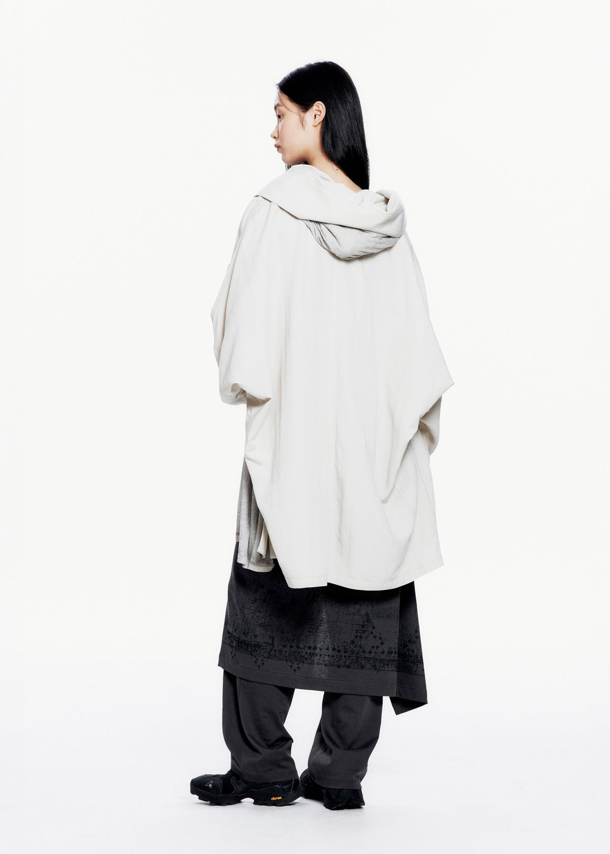 Hyein Seo - Hooded Coat w/ Graphic Muffler (Mist Grey) product image 9 | TRAB K-Fashion Australia