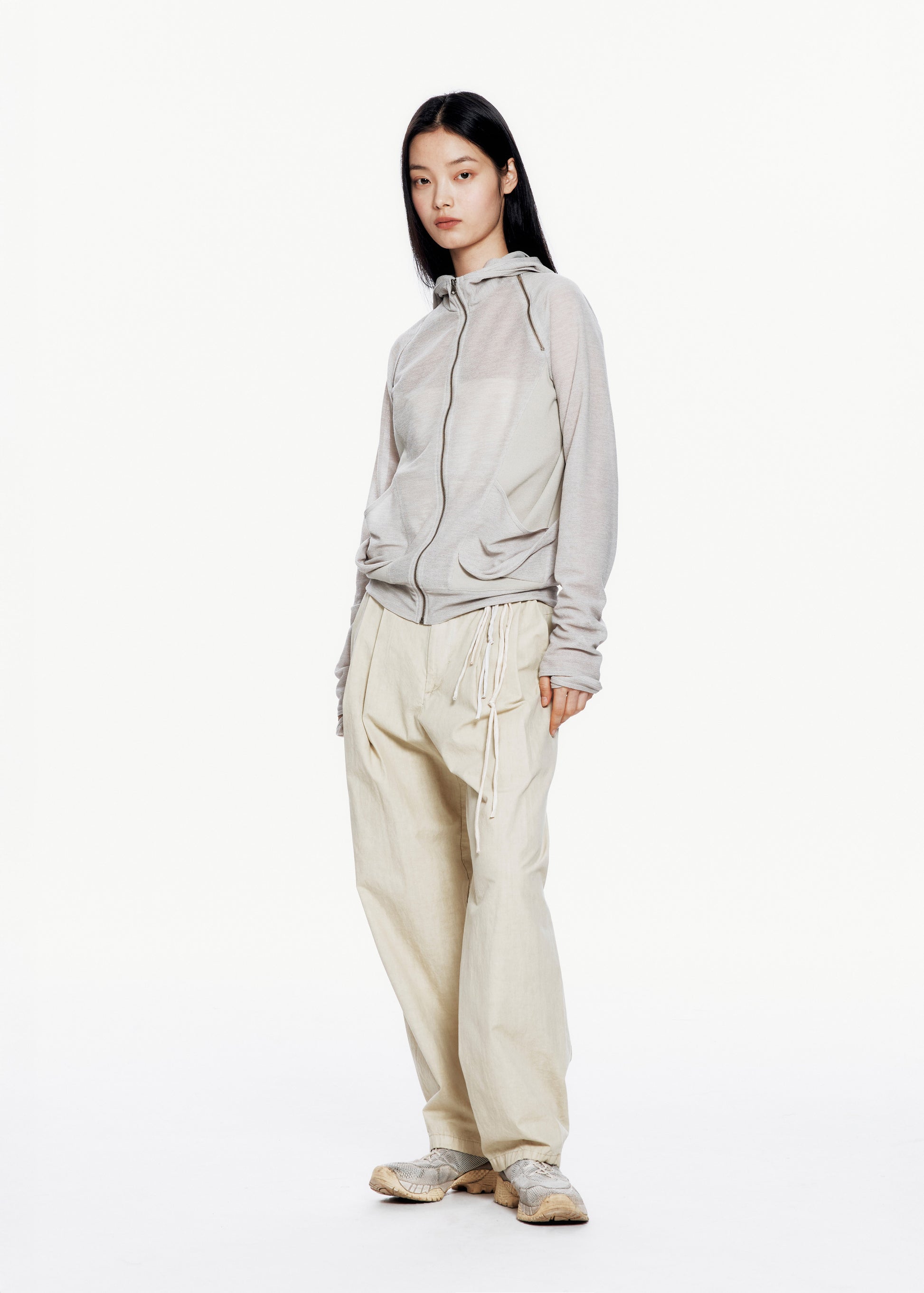 Hyein Seo - Wide Pants w/ Macrame Belt (Moss Beige) product image 5 | TRAB K-Fashion Australia