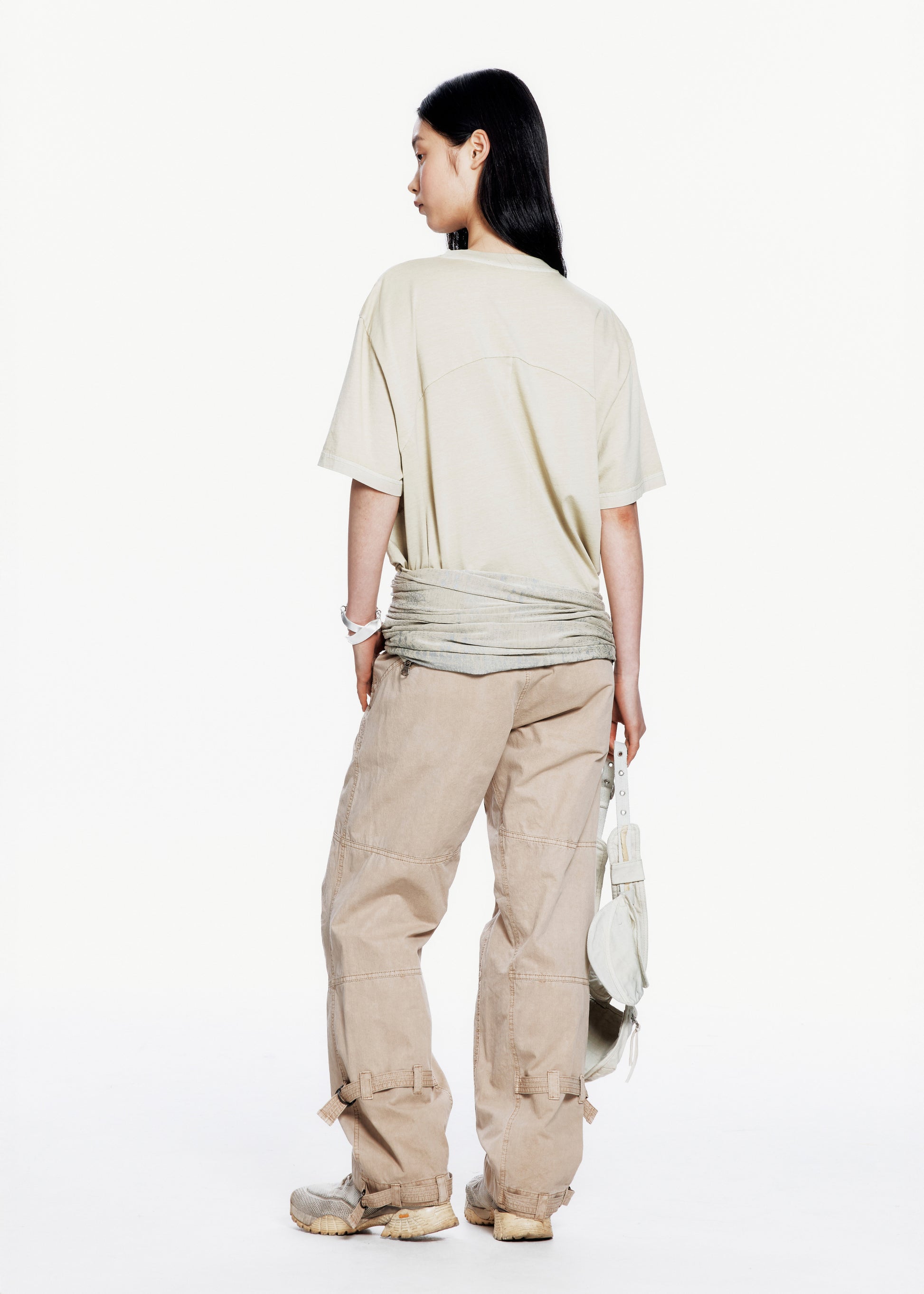 Hyein Seo - Basic T-shirt w/ Graphic Scarf (Sand Beige) product image 9 | TRAB K-Fashion Australia