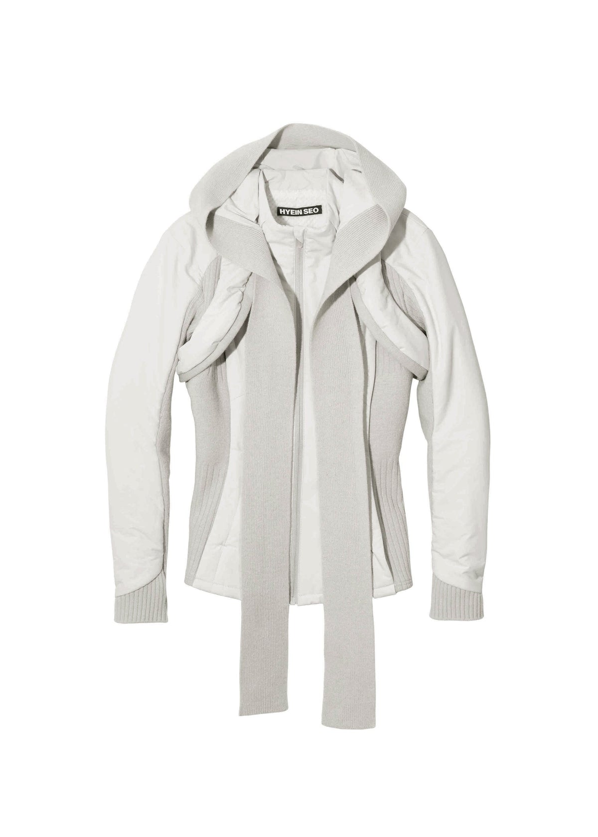 Hyein Seo - Paneled Jacket w/ Harness Hoodie (French Grey) product image 9 | TRAB K-Fashion Australia