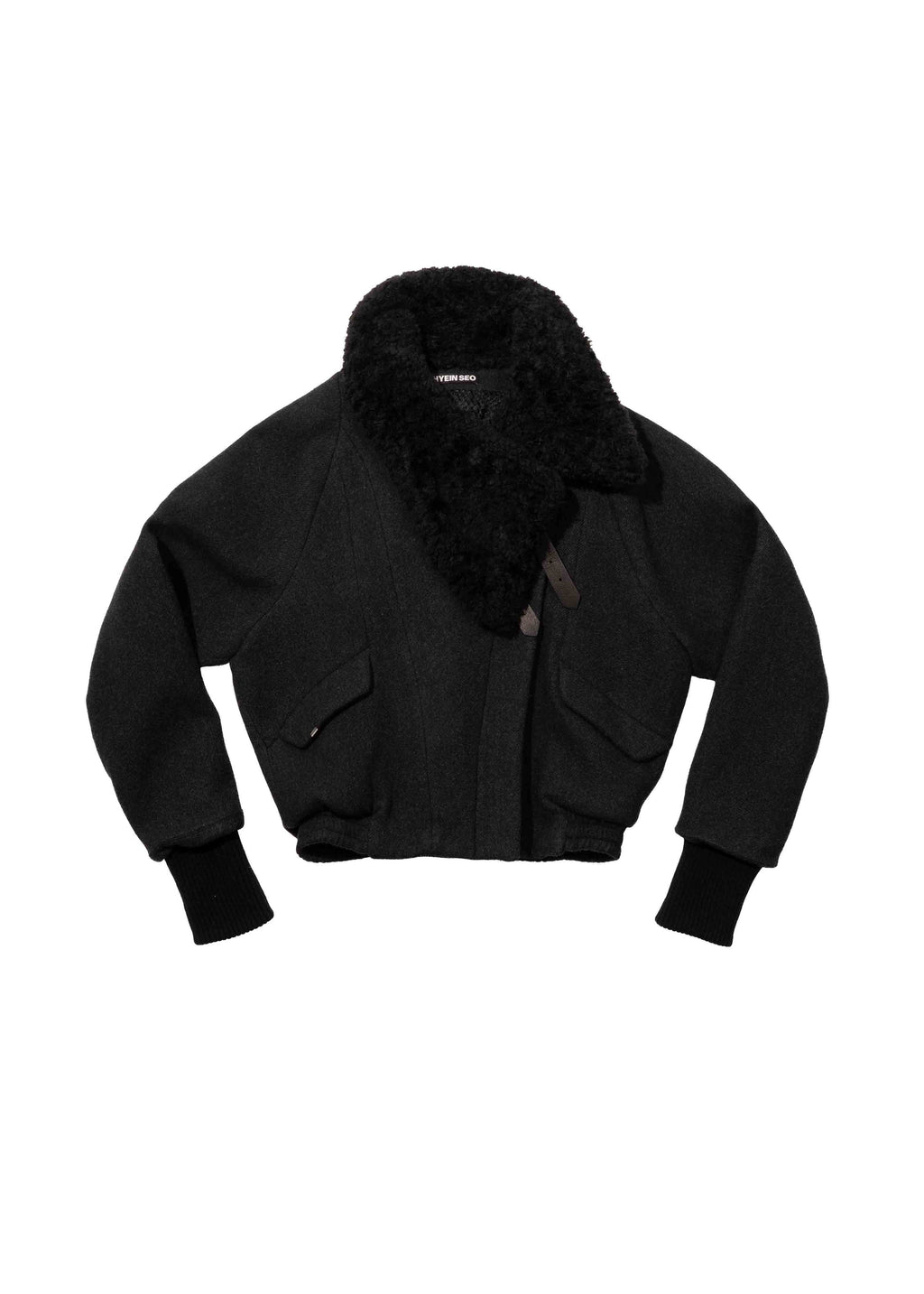 Hyein Seo - Wool Bomber Jacket (Black) product image 10 | TRAB K-Fashion Australia