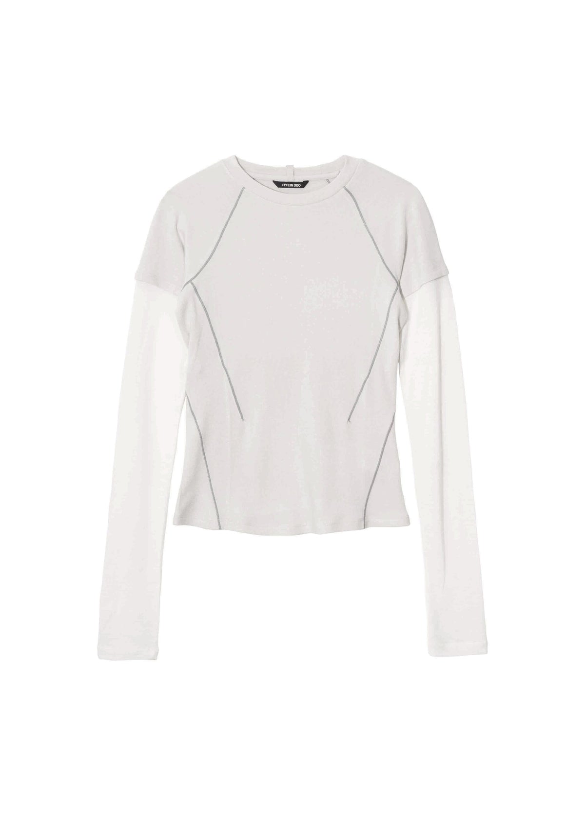 Hyein Seo - Layered T-Shirt w/ Harness Hoodie (French Grey) product image 10 | TRAB K-Fashion Australia