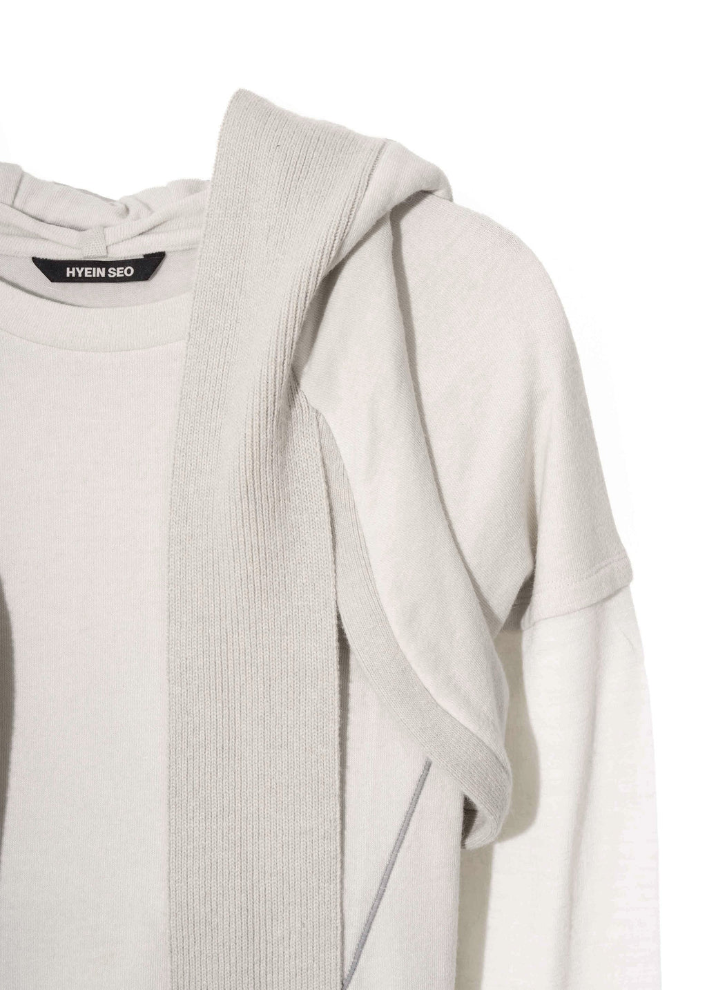 Hyein Seo - Layered T-Shirt w/ Harness Hoodie (French Grey) product image 12 | TRAB K-Fashion Australia
