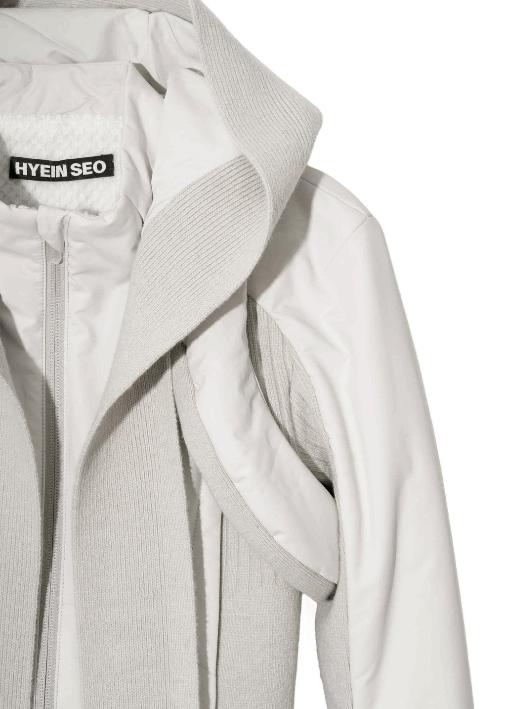 Hyein Seo - Paneled Jacket w/ Harness Hoodie (French Grey) product image 13 | TRAB K-Fashion Australia