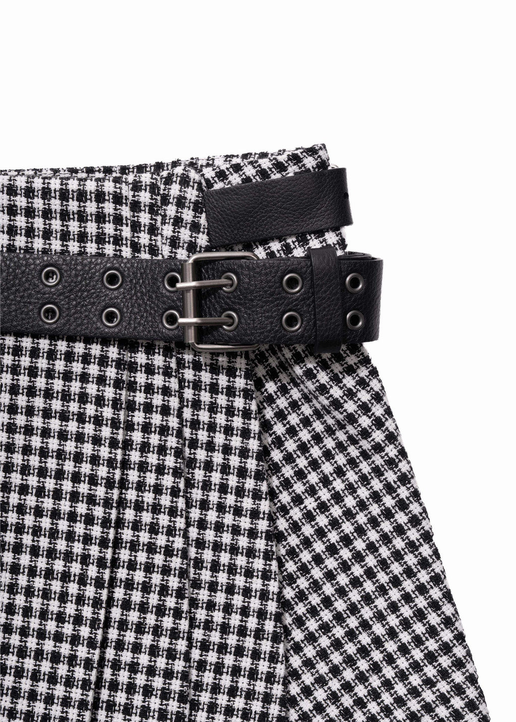 Hyein Seo - Pleated Mini Skirt w/ Leather Belt (Check) product image 11 | TRAB K-Fashion Australia