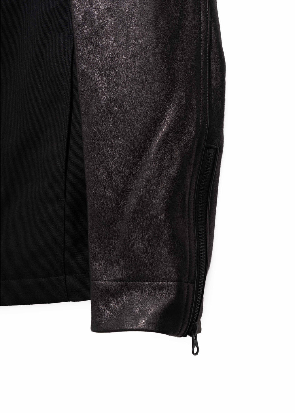 Hyein Seo - Leather-Sleeve Zip Jacket (Black) product image 14 | TRAB K-Fashion Australia