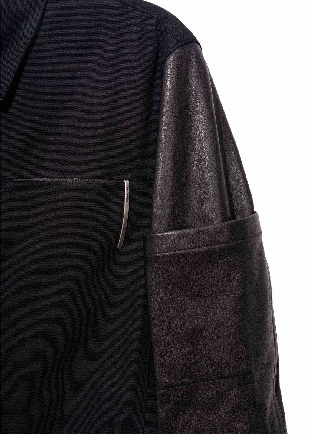 Hyein Seo - Leather-Sleeve Zip Jacket (Black) product image 15 | TRAB K-Fashion Australia