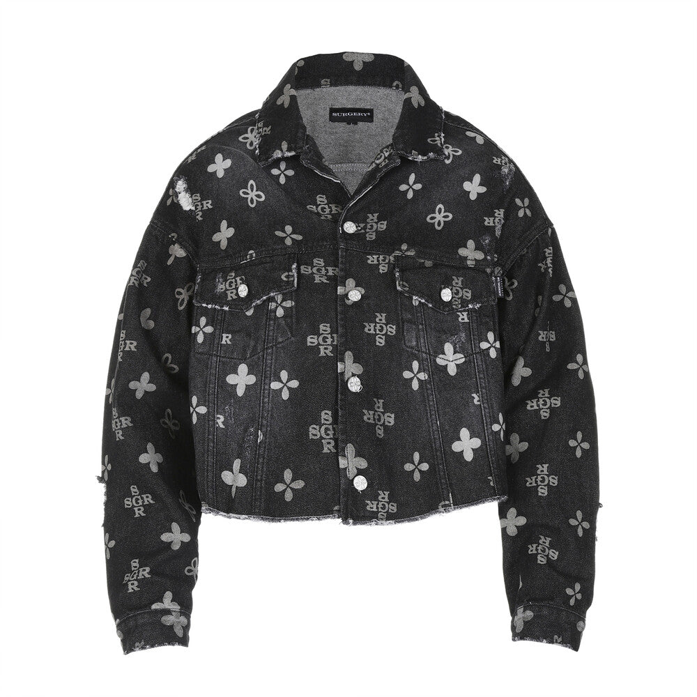 Surgery - Monogram Clover Trucker (Black Denim) product image 1 | TRAB K-Fashion Australia