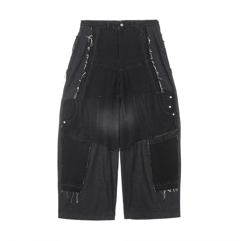 Surgery - Remake Denim Wide Balloon Pants (Black Denim) product image 1 | TRAB K-Fashion Australia