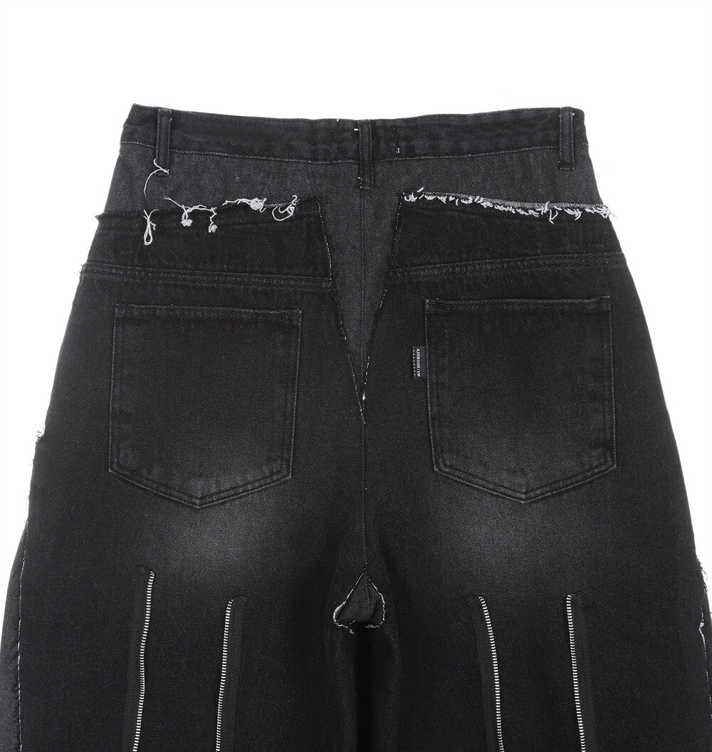 Surgery - Remake Denim Wide Balloon Pants (Black Denim) product image 5 | TRAB K-Fashion Australia