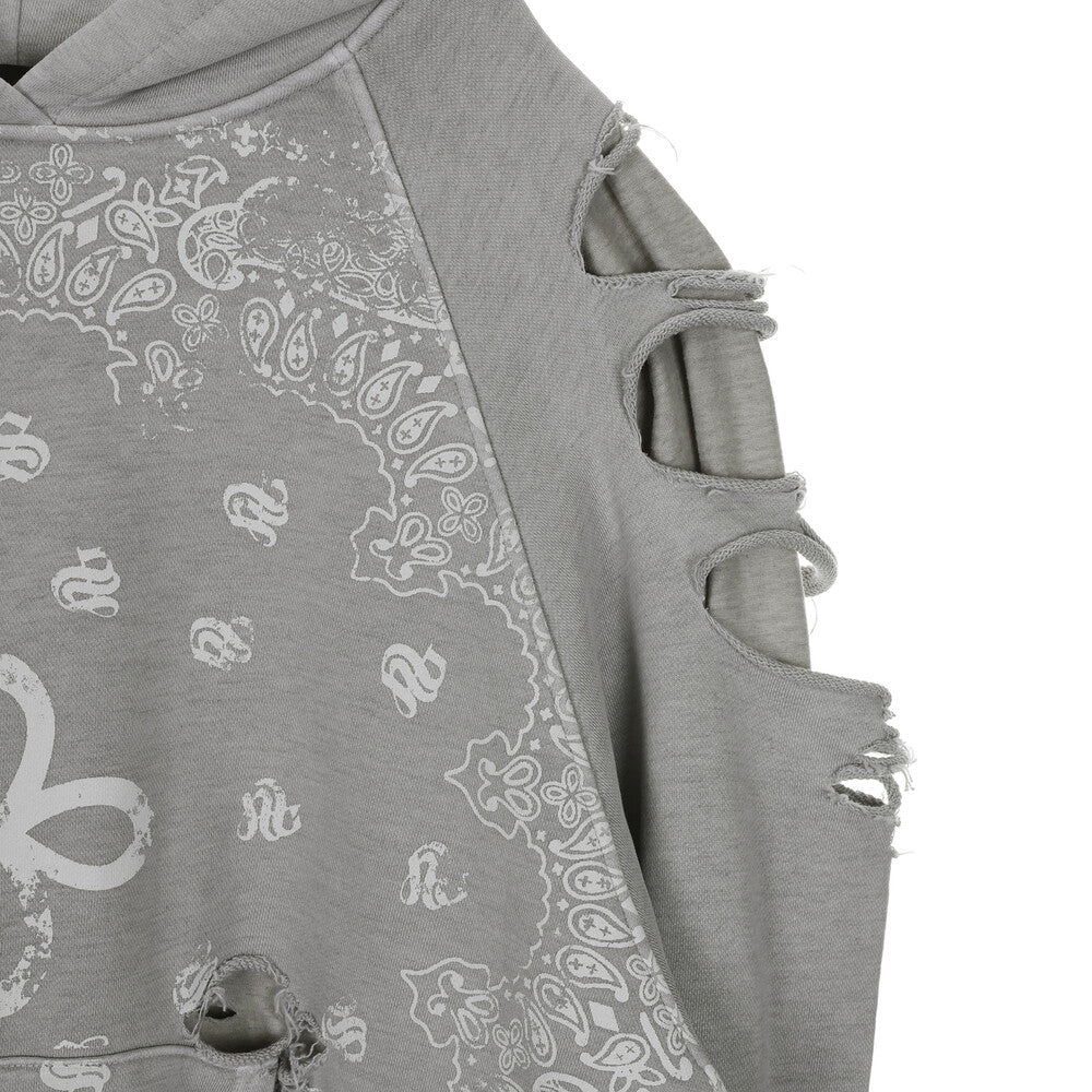 Surgery - Paisley Destroyed Hoodie (Melange Grey) product image 5 | TRAB K-Fashion Australia