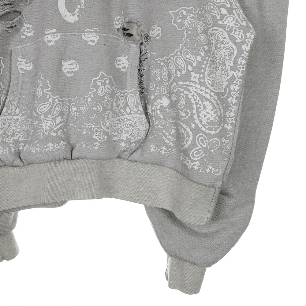 Surgery - Paisley Destroyed Hoodie (Melange Grey) product image 6 | TRAB K-Fashion Australia