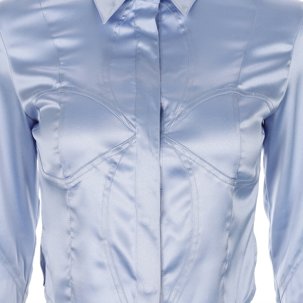 Surgery - Clover Women Crop Shirts (Sky Blue) product image 3 | TRAB K-Fashion Australia