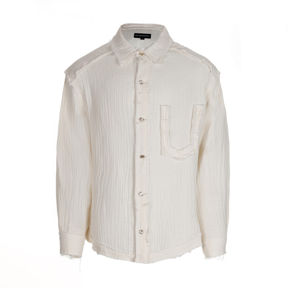 Surgery - Destroyed Gauze Shirts (Ivory) product image 1 | TRAB K-Fashion Australia