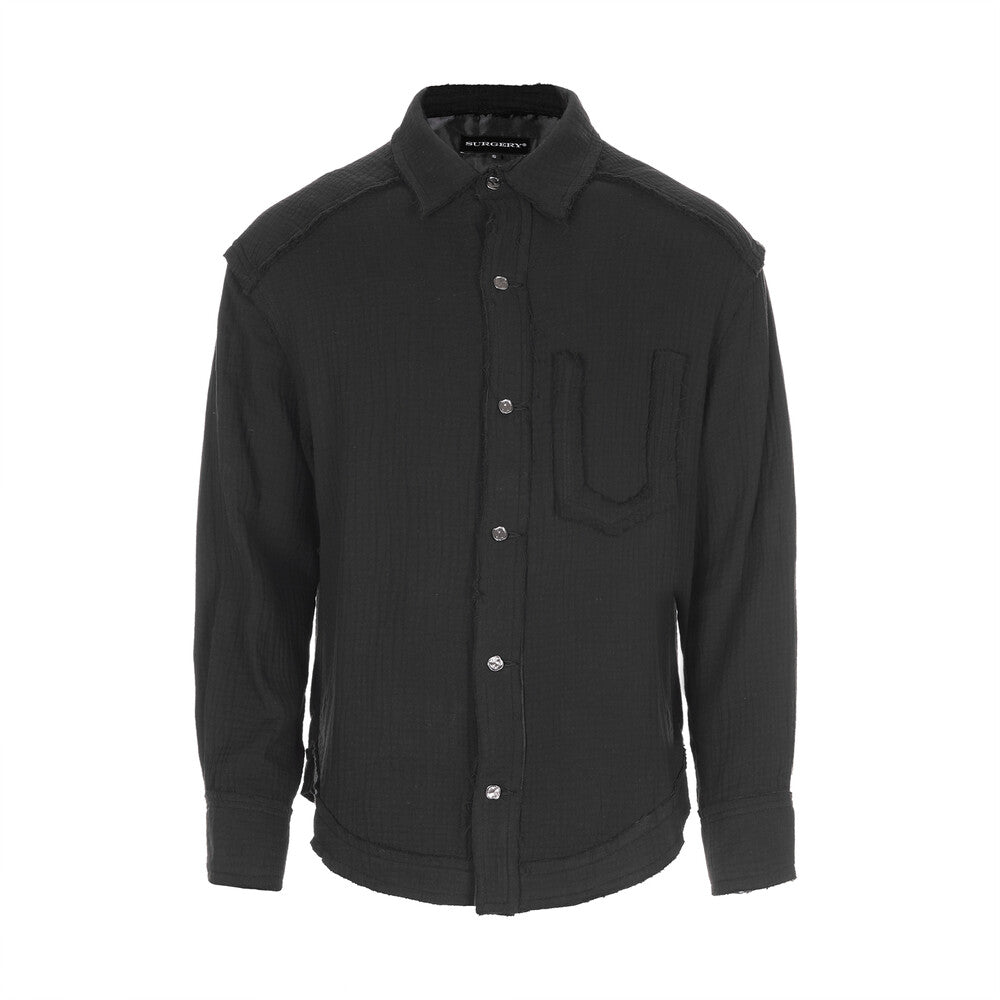 Surgery - Destroyed Gauze Shirts (Black) product image 1 | TRAB K-Fashion Australia