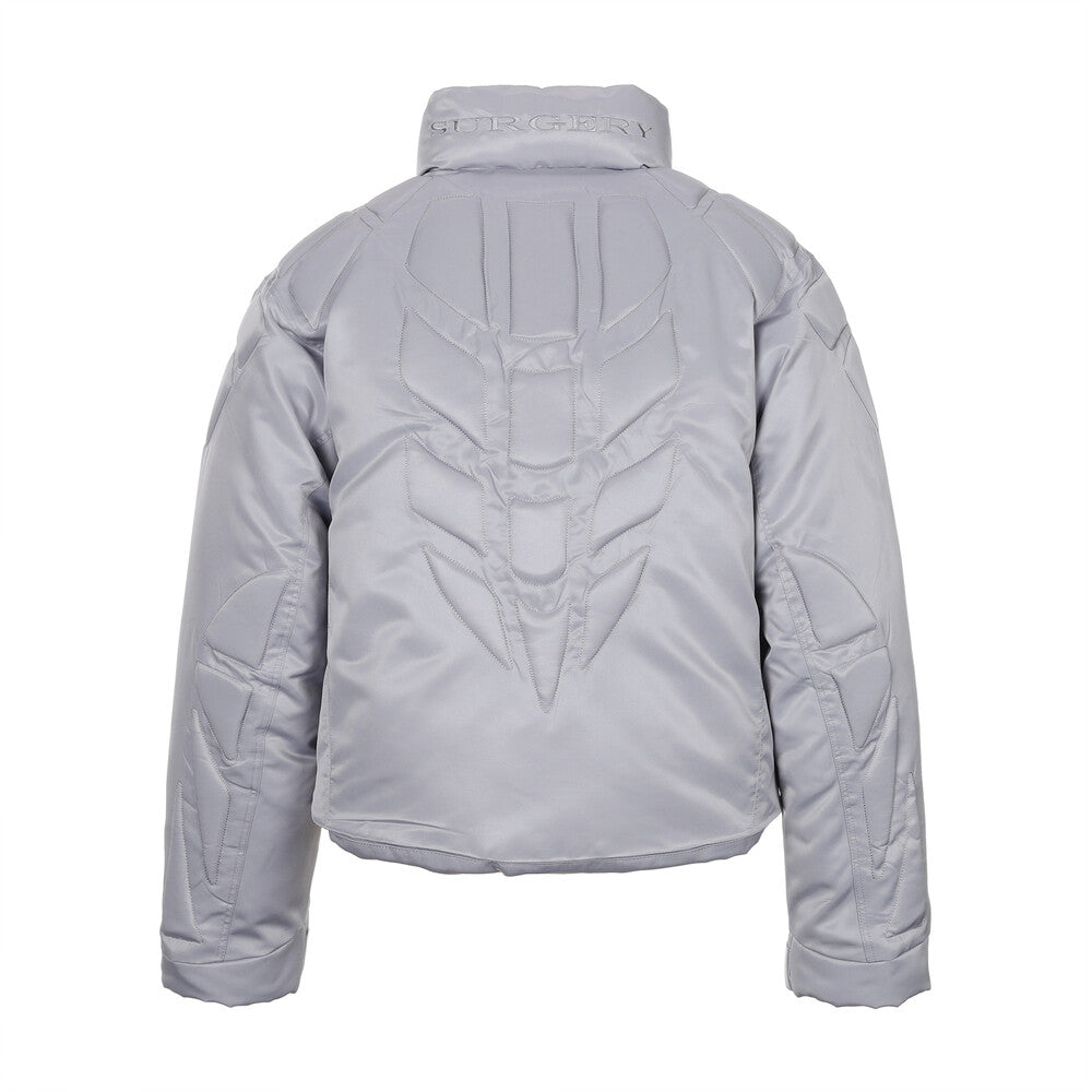 Surgery - Biker Embossing Puffer Jacket (Grey) product image 3 | TRAB K-Fashion Australia