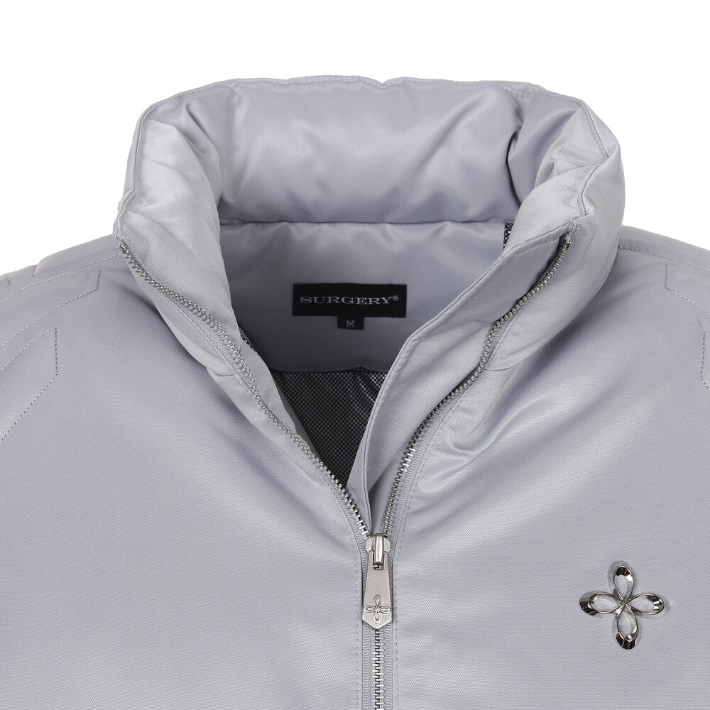 Surgery - Biker Embossing Puffer Jacket (Grey) product image 5 | TRAB K-Fashion Australia