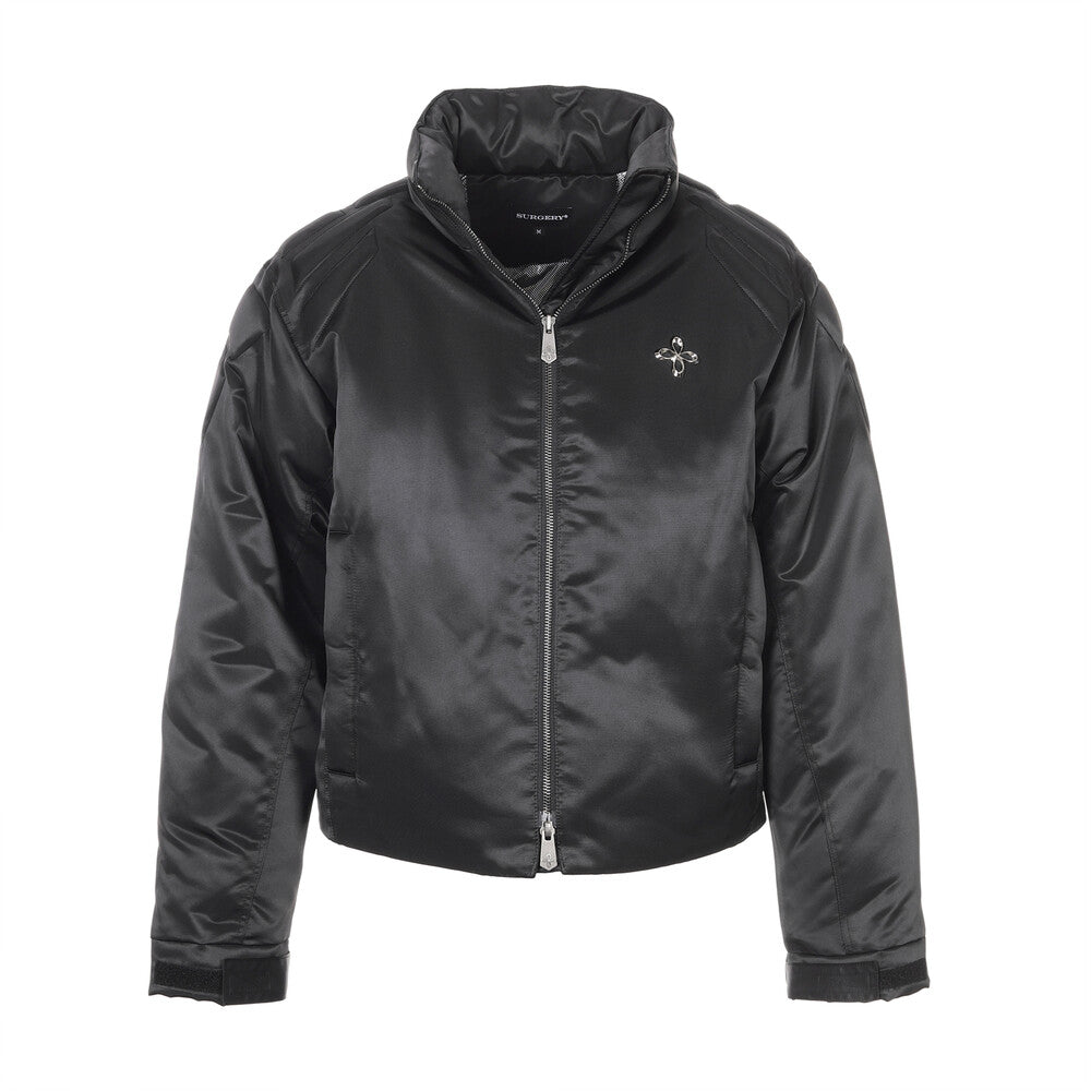 Surgery - Biker Embossing Puffer Jacket (Black) product image 1 | TRAB K-Fashion Australia