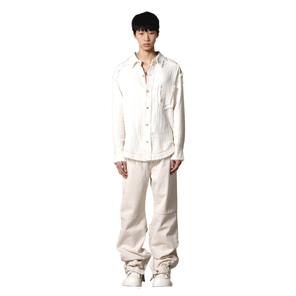 Surgery - Destroyed Gauze Shirts (Ivory) product image 2 | TRAB K-Fashion Australia