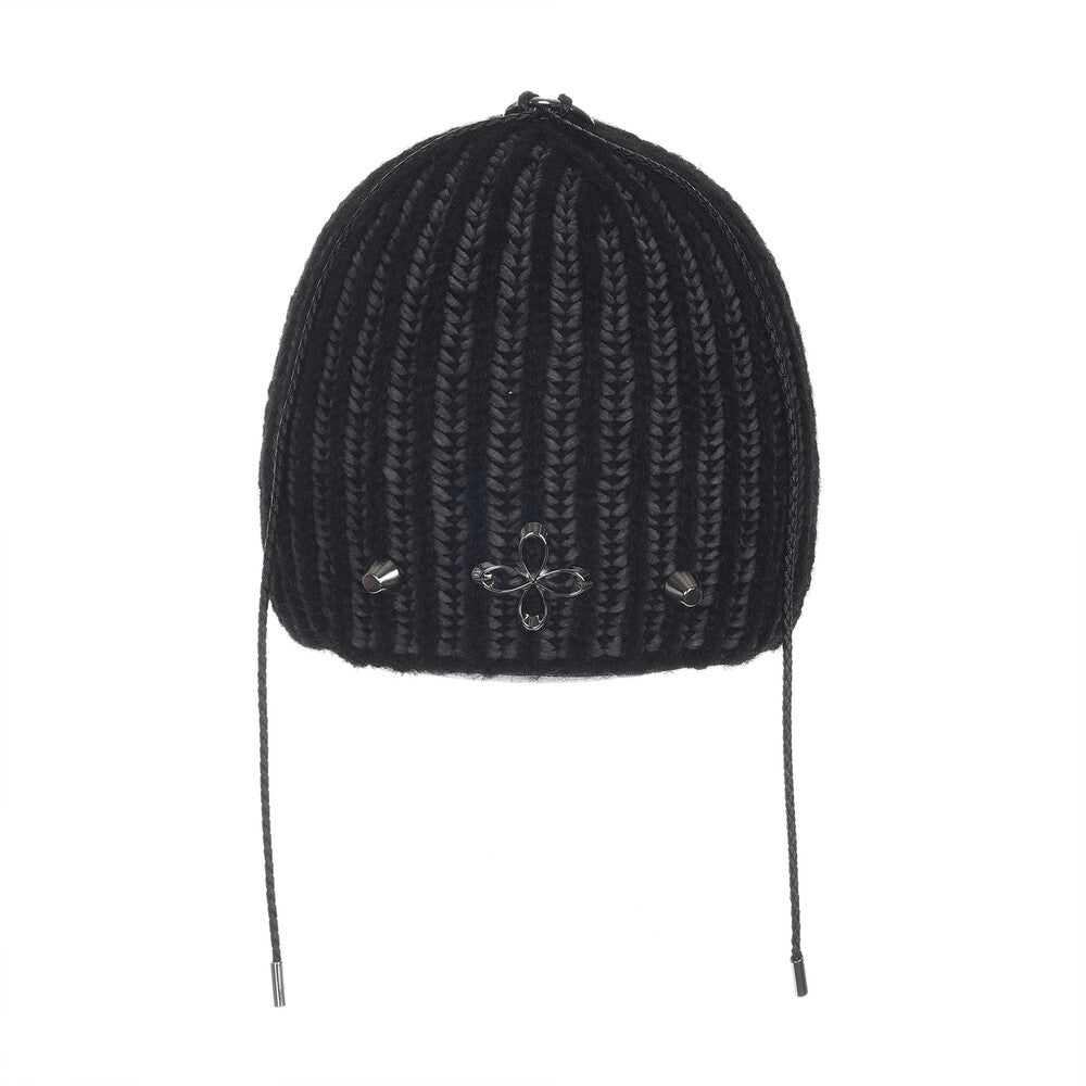 Surgery - Clover Logo Double-strap Beanie (Black) product image 3 | TRAB K-Fashion Australia