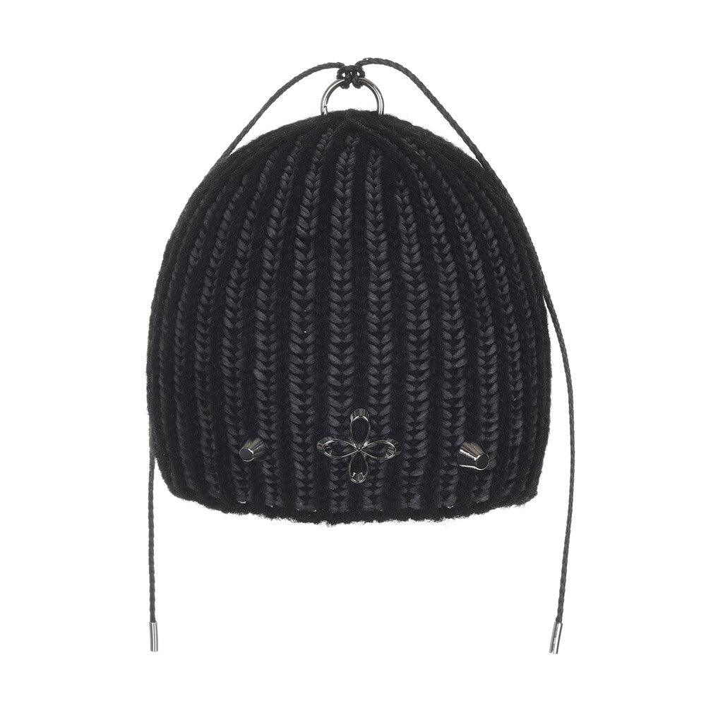 Surgery - Clover Logo Double-strap Beanie (Black) product image 1 | TRAB K-Fashion Australia