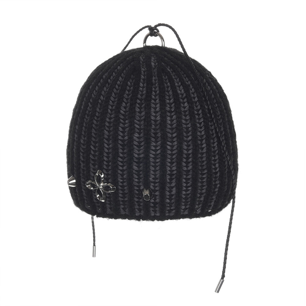Surgery - Clover Logo Double-strap Beanie (Black) product image 2 | TRAB K-Fashion Australia