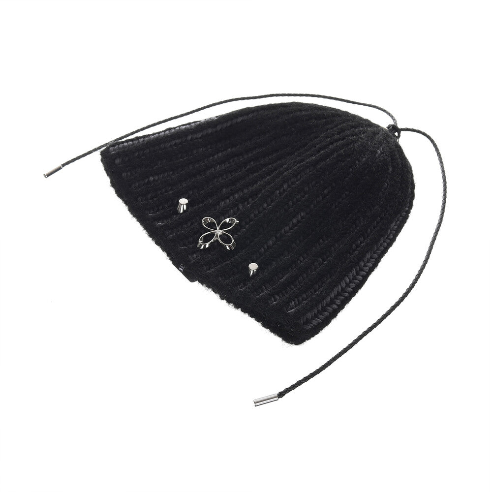 Surgery - Clover Logo Double-strap Beanie (Black) product image 6 | TRAB K-Fashion Australia