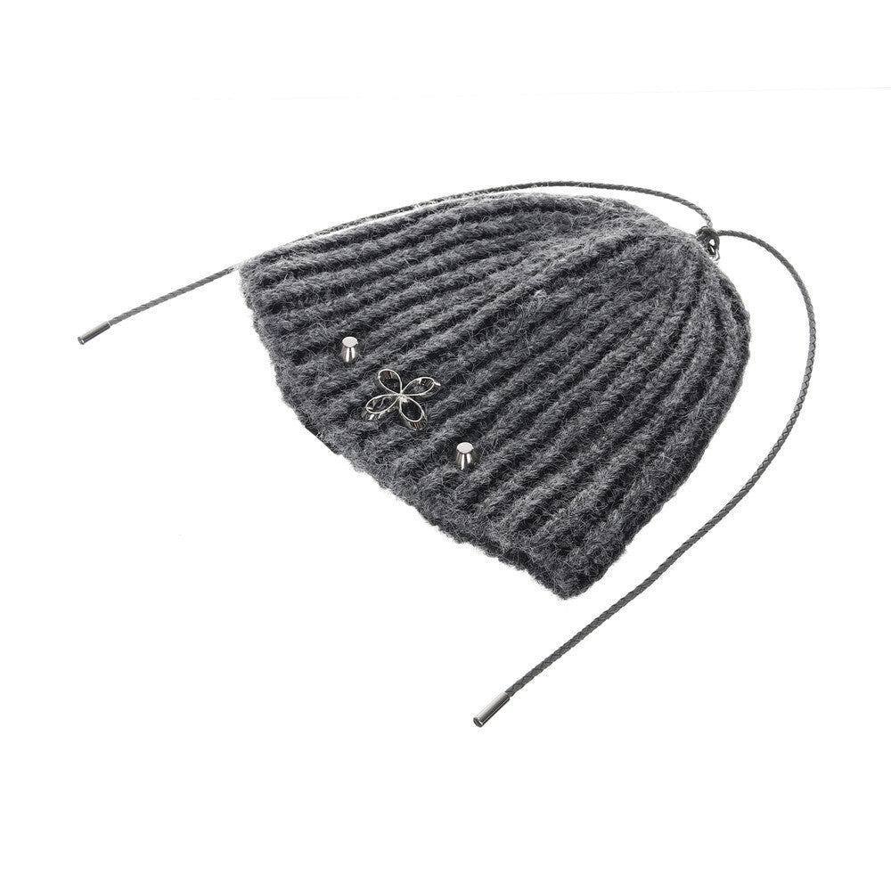 Surgery - Clover Logo Double-strap Beanie (Grey) product image 6 | TRAB K-Fashion Australia