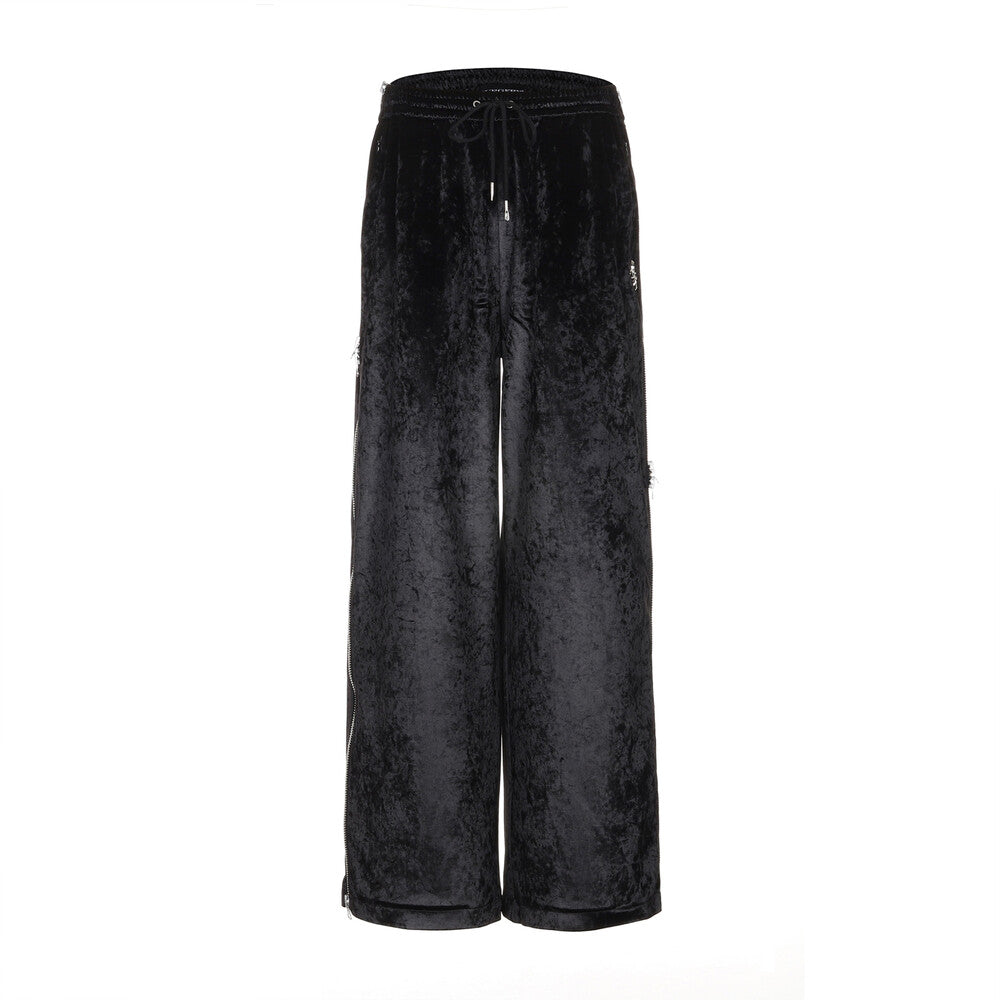 Surgery - Side Zip Velvet Wide Track Pants (Black) product image 1 | TRAB K-Fashion Australia